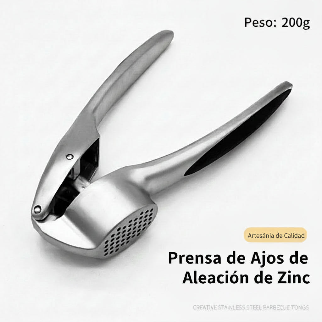 Prensa de Ajos Manual Multifuncional – Acero Inoxidable y Aleación de Zinc, Resistente y Fácil de Usar