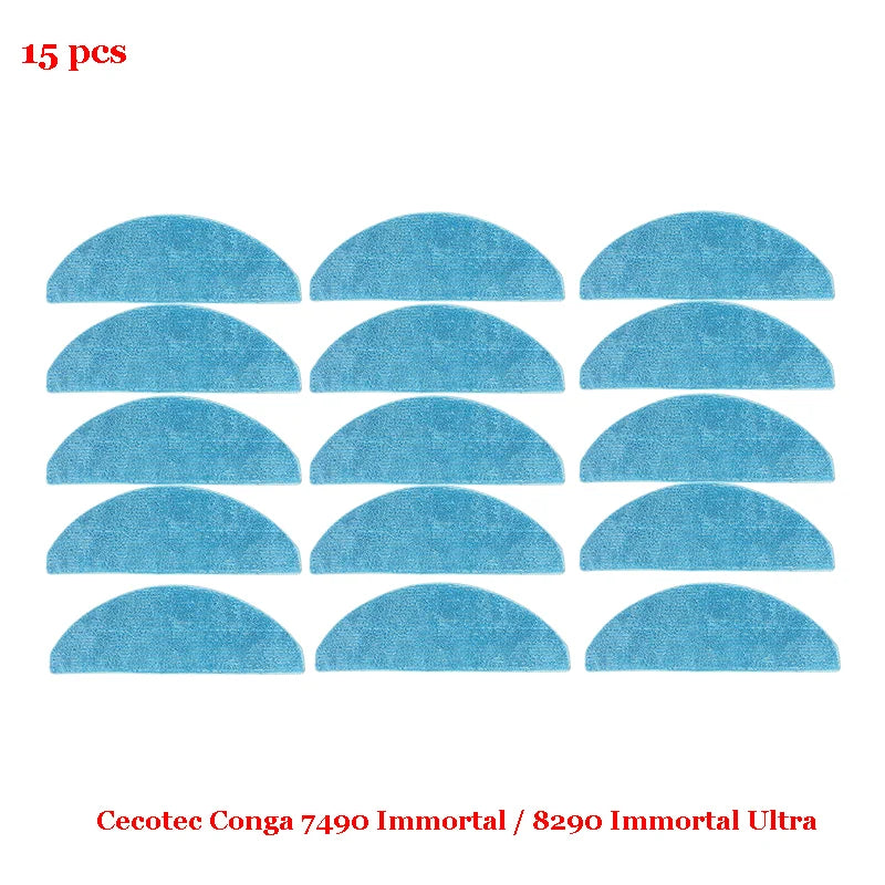 Paños de Fregona para Cecotec Conga 7490 / 8290 Immortal y Kabum Smart 900 – Kit de Repuesto