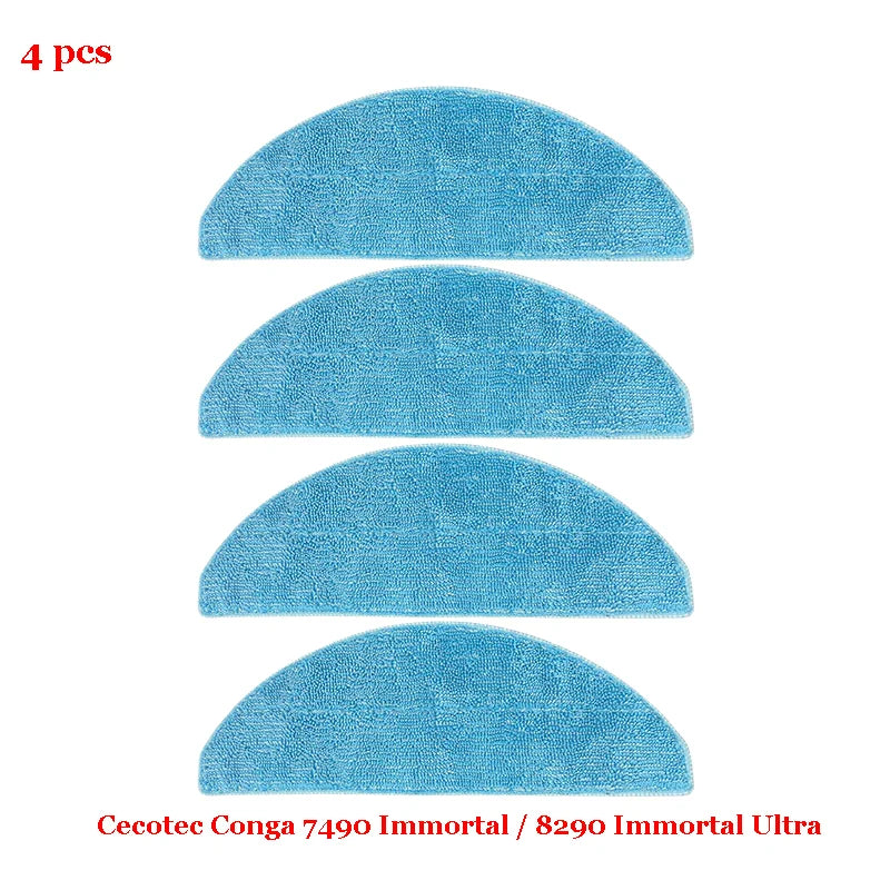 Paños de Fregona para Cecotec Conga 7490 / 8290 Immortal y Kabum Smart 900 – Kit de Repuesto