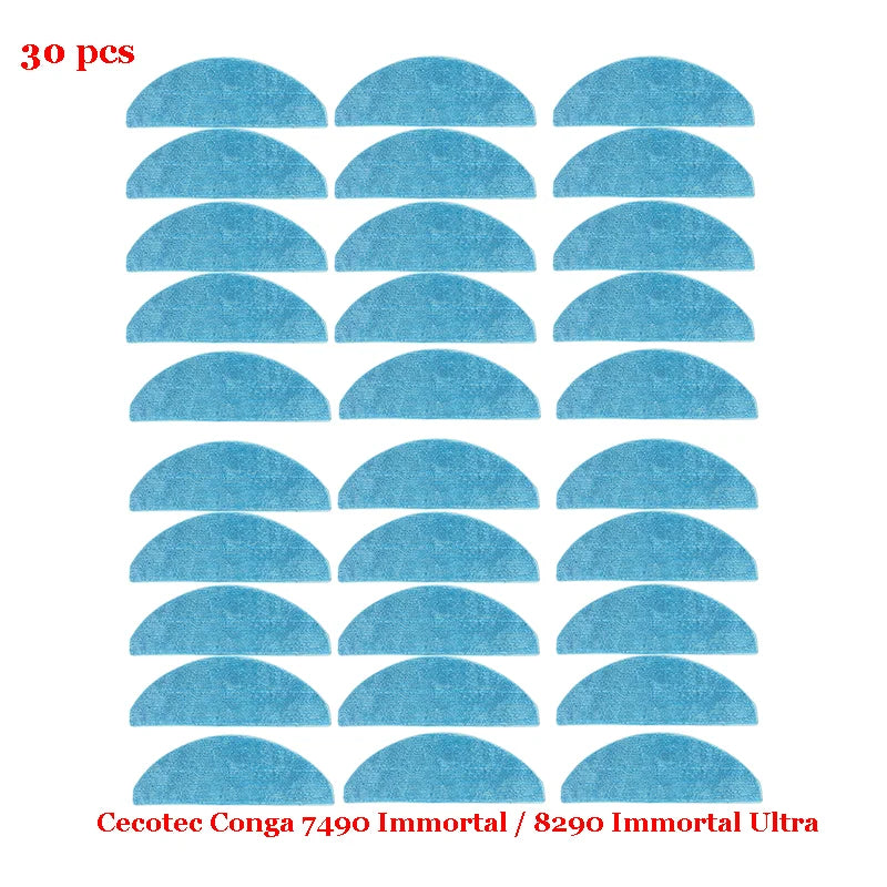 Paños de Fregona para Cecotec Conga 7490 / 8290 Immortal y Kabum Smart 900 – Kit de Repuesto