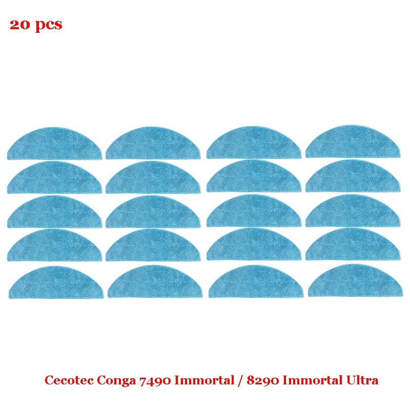 Paños de Fregona para Cecotec Conga 7490 / 8290 Immortal y Kabum Smart 900 – Kit de Repuesto