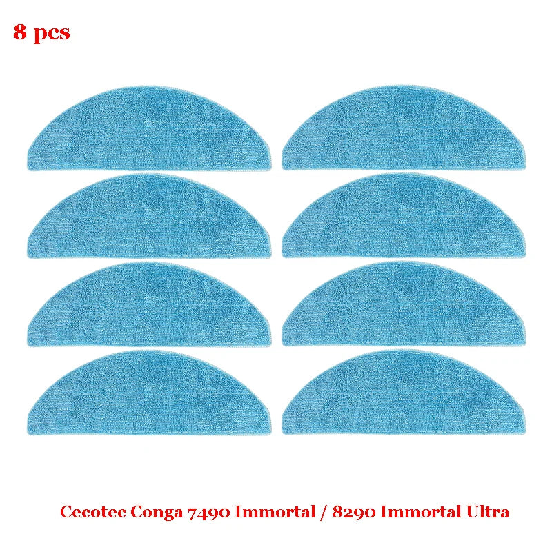 Paños de Fregona para Cecotec Conga 7490 / 8290 Immortal y Kabum Smart 900 – Kit de Repuesto