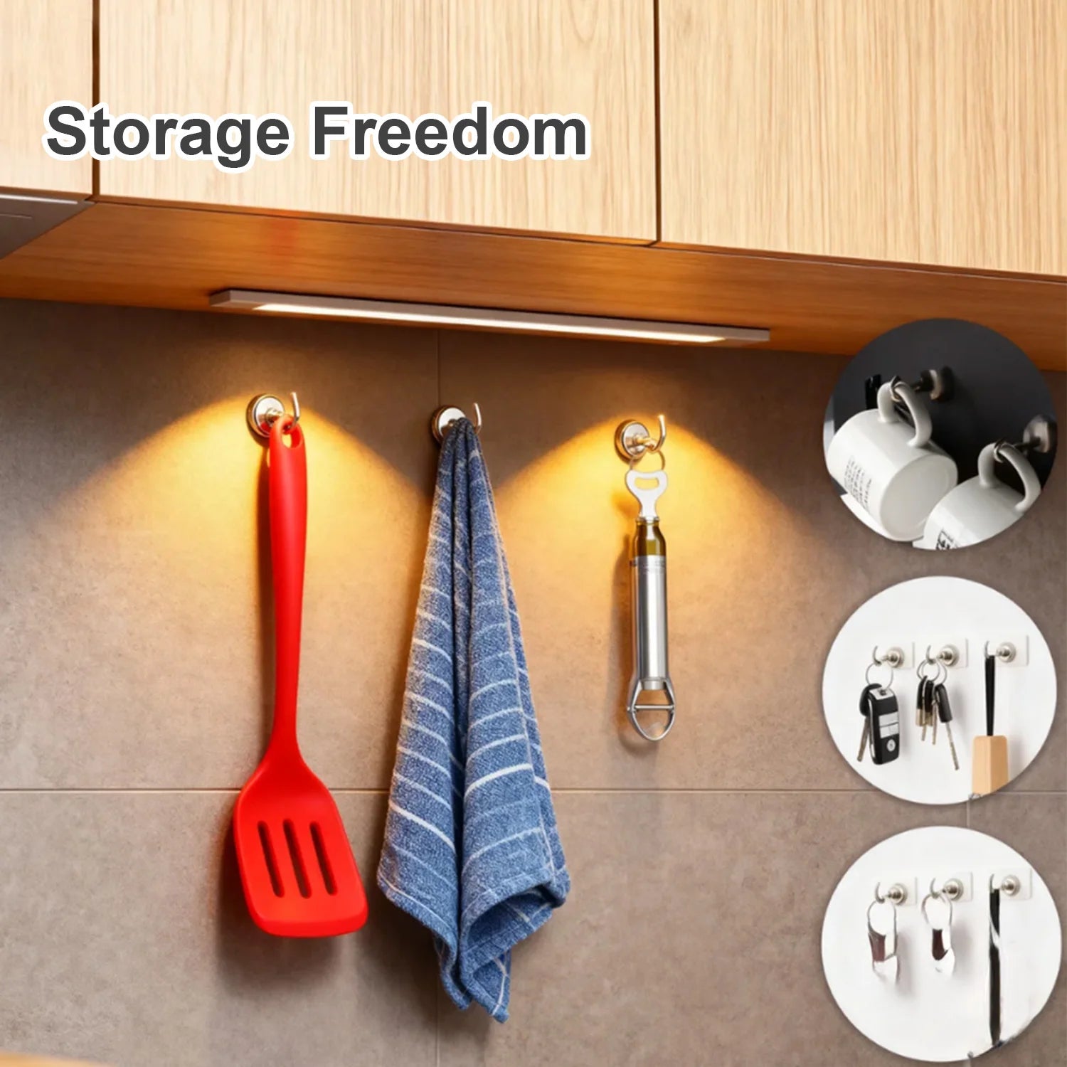 Ganchos Magnéticos Super Potentes con Imanes de Neodimio para Baño, Cocina y Organización del Hogar
